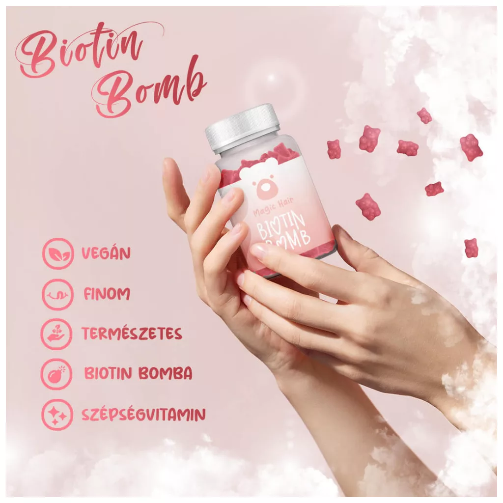 Magic Hair ragyogó haj és bőr gumivitamin csomag (Collagen Bomb + Hylauron Bomb + Biotin Bomb) csomag