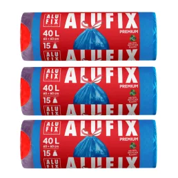 Alufix Szemeteszsák zárószalaggal, 40 liter (3x15 db)