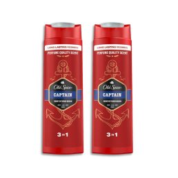   Old Spice Captain 3 az 1-ben tusfürdő és sampon férfiaknak (2x400 ml)