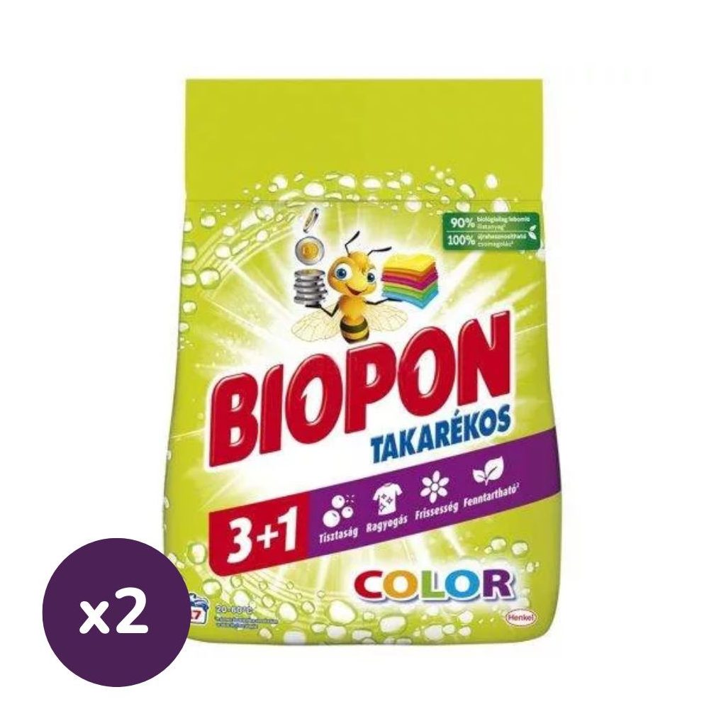 Biopon Color mosópor 2x1,02 kg (34 mosás)