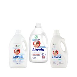   Lovela Baby folyékony mosószer színes és fehér ruhákhoz 2x4,5l + Lovela Baby öblítő 2l