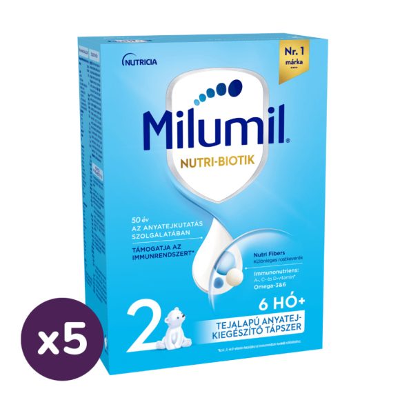 Milumil 2 anyatej-kiegészítő tápszer 6-12 hó (5x500 g)