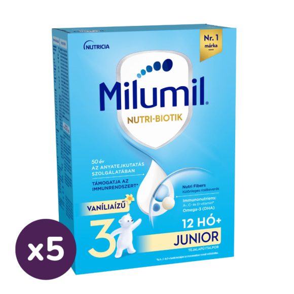 Milumil Junior 3 vanília ízű gyerekital 12 hó+ (5x500 g)