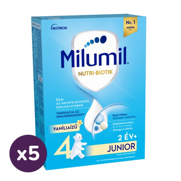 Milumil Junior 4 vanília ízű gyerekital 24 hó+ (5x500 g)