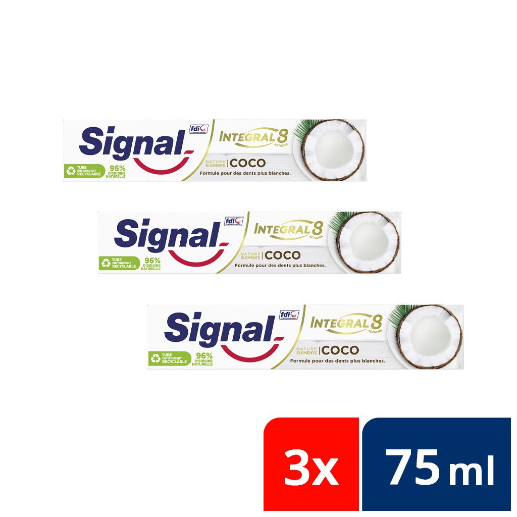 Signal Nature Elements kókusz ízű fogkrém 3x75 ml
