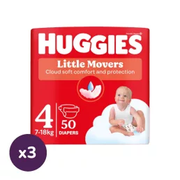 Huggies Little Movers nadrágpelenka 4, 7-18 kg, 150 db
