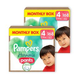   INGYENES SZÁLLÍTÁS - Pampers Harmonie Pants bugyipelenka 4, 9-15 kg, HAVI PELENKACSOMAG 336 db + ajándék Harmonie törlőkendő