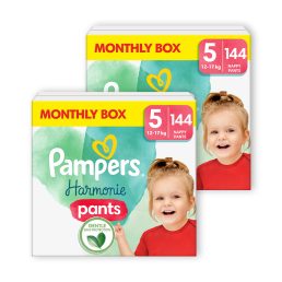   INGYENES SZÁLLÍTÁS - Pampers Harmonie Pants bugyipelenka 5, 12-17 kg, HAVI PELENKACSOMAG 288 db + ajándék Harmonie törlőkendő
