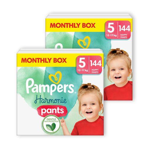 INGYENES SZÁLLÍTÁS - Pampers Harmonie Pants bugyipelenka 5, 12-17 kg, HAVI PELENKACSOMAG 288 db