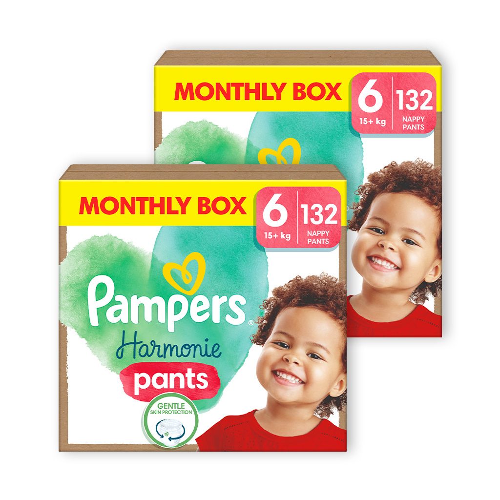 INGYENES SZÁLLÍTÁS - Pampers Harmonie Pants bugyipelenka 6, 15+ kg, HAVI PELENKACSOMAG 264 db + ajándék Harmonie törlőkendő
