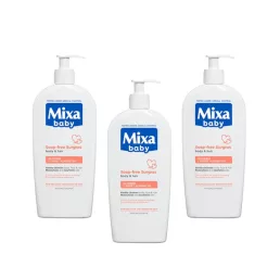 Mixa Baby szappanmentes tusfürdő és sampon (3x400 ml)