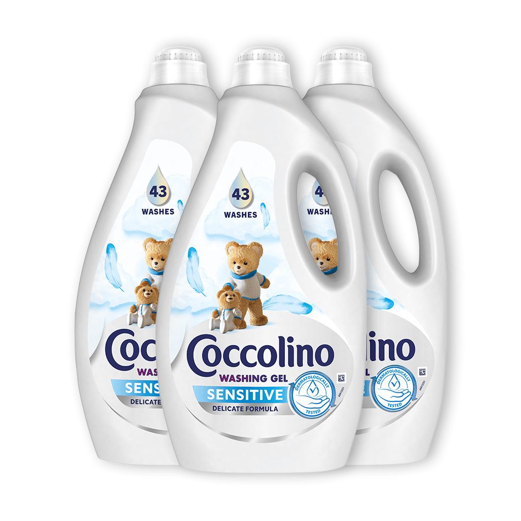 Coccolino Care Sensitive mosógél 3x1,72 liter (129 mosás)