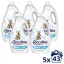Coccolino Care Sensitive mosógél 5x1,72 liter (215 mosás)