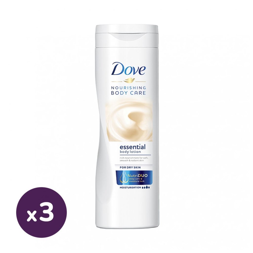 Dove Essential Care testápoló száraz bőrre 3x400 ml