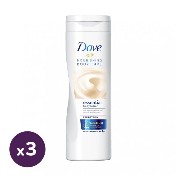 Dove Essential Care testápoló száraz bőrre 3x400 ml