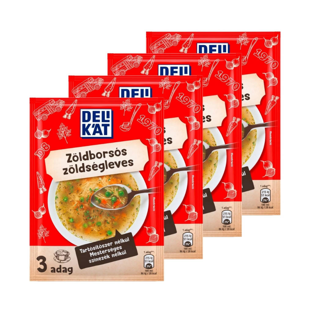 Delikát Zöldborsós zöldségleves (4x47 g)