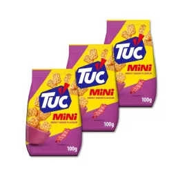 TUC Mini bacon ízű sós keksz 3x100 g