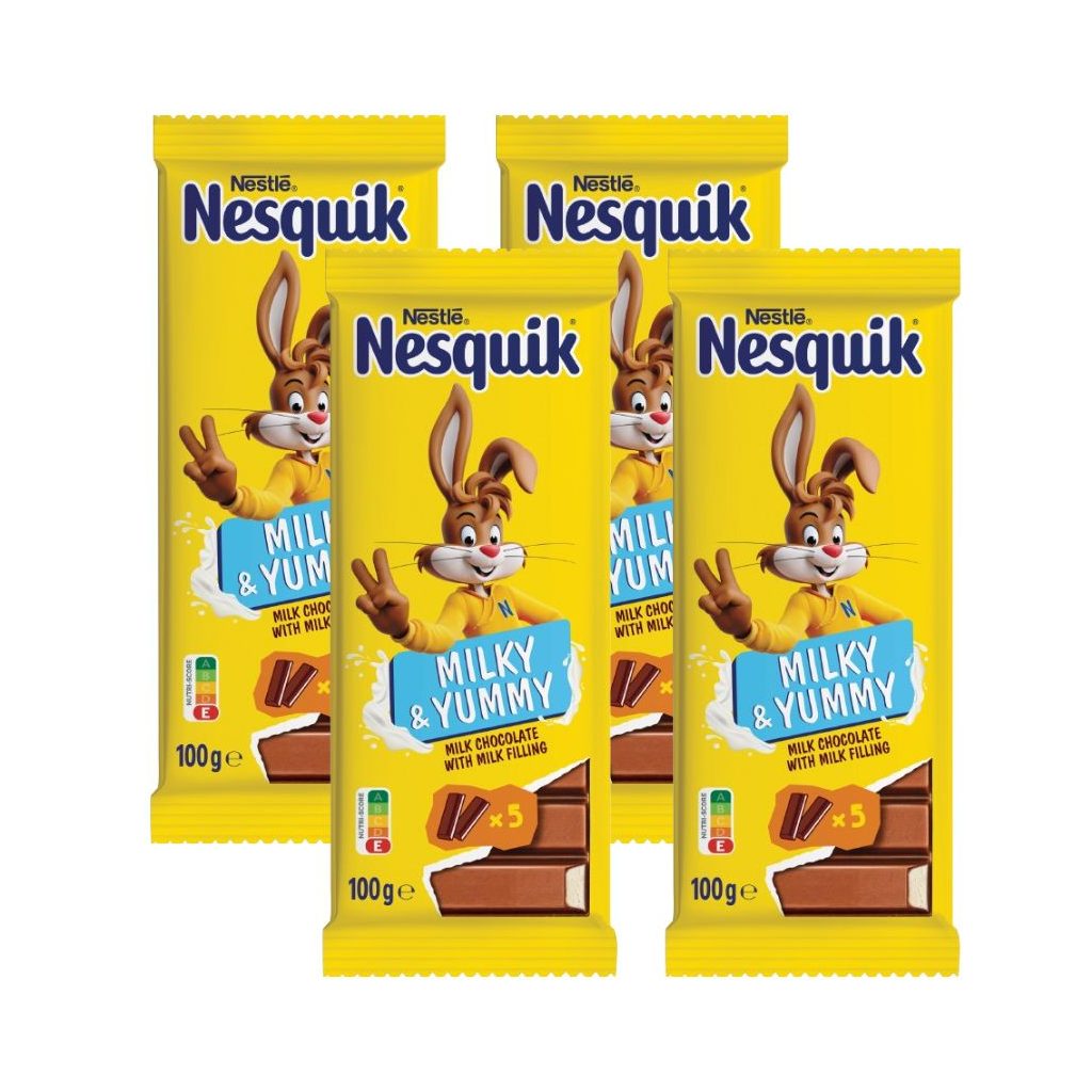 Nesquik Milky & Yummy tejes krémmel töltött tejcsokoládé (4x100 g)