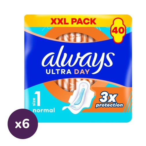 Always Ultra Day Normal egészségügyi szárnyas betét, 1-es méret (6x40 db)