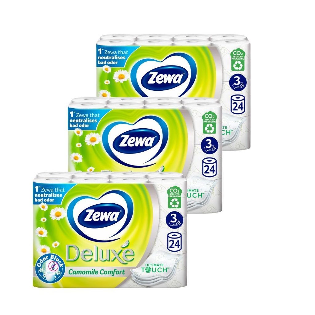Zewa Deluxe Camomile Comfort 3 rétegű toalettpapír (3x24 tekercs)