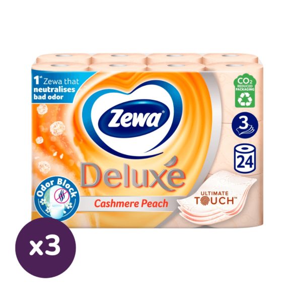 Zewa Deluxe Cashmere Peach 3 rétegű toalettpapír (3x24 tekercs)