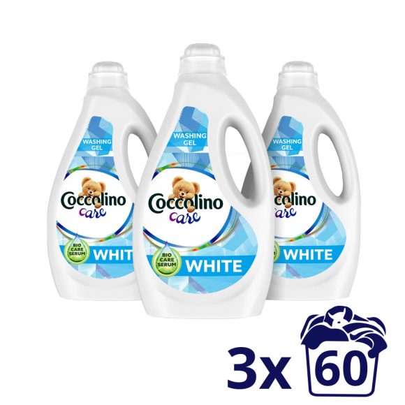 Coccolino Care White mosógél fehér ruhákhoz 3x2,4 liter (180 mosás)