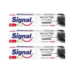 Signal White System Aktív szén fogkrém (3x75 ml)
