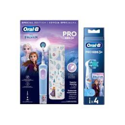   Oral-B Kids Jégvarázs II elektromos fogkefe utazótokkal + Oral-B Frozen Brush Heads pótfej csomag