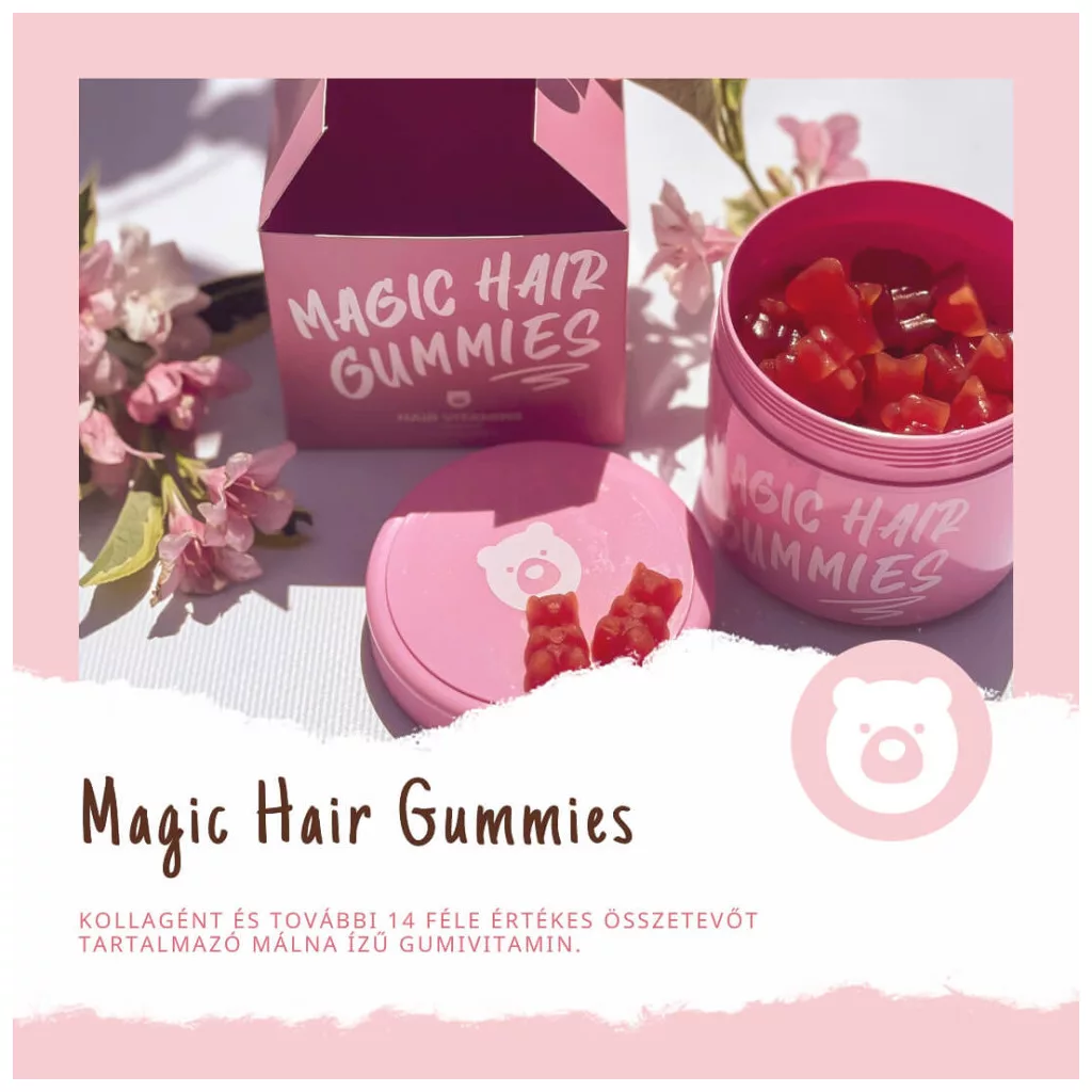 3 havi Magic Hair Gummies gumivitamin kúra + 1 db Magic Hair Iron gőzölős hajvasaló csomag