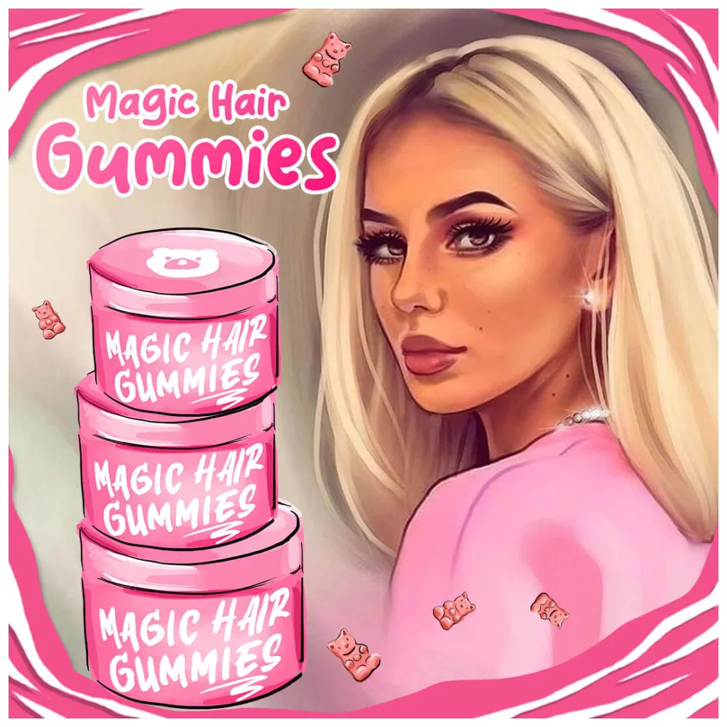 3 havi Magic Hair Gummies gumivitamin kúra + 1 db Magic Hair Iron gőzölős hajvasaló csomag