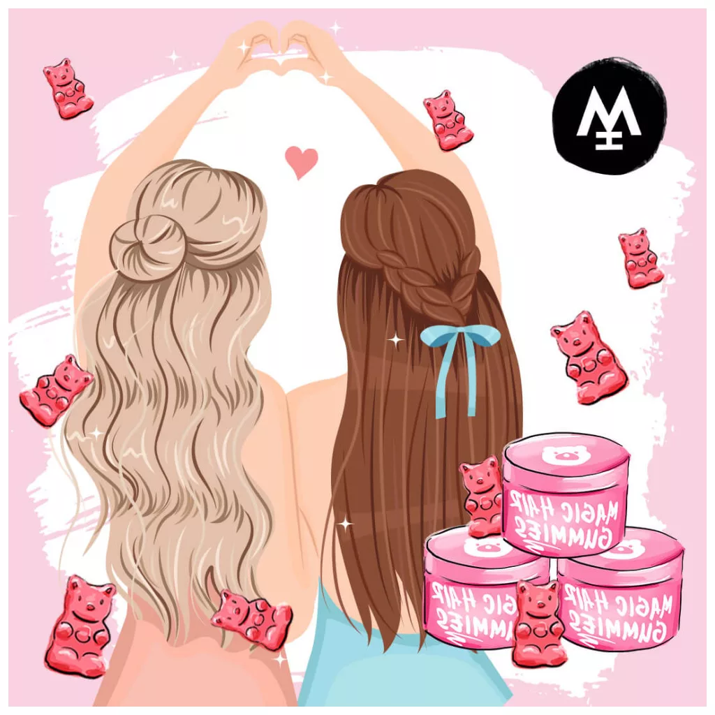 3 havi Magic Hair Gummies gumivitamin kúra + 1 db Magic Hair Iron gőzölős hajvasaló csomag