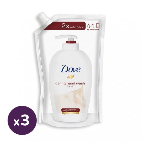 Dove Fine Silk folyékony krémszappan utántöltő 3x500 ml