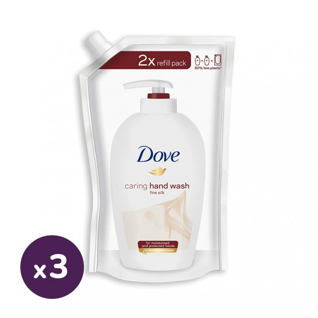 Dove Fine Silk folyékony krémszappan utántöltő 3x500 ml