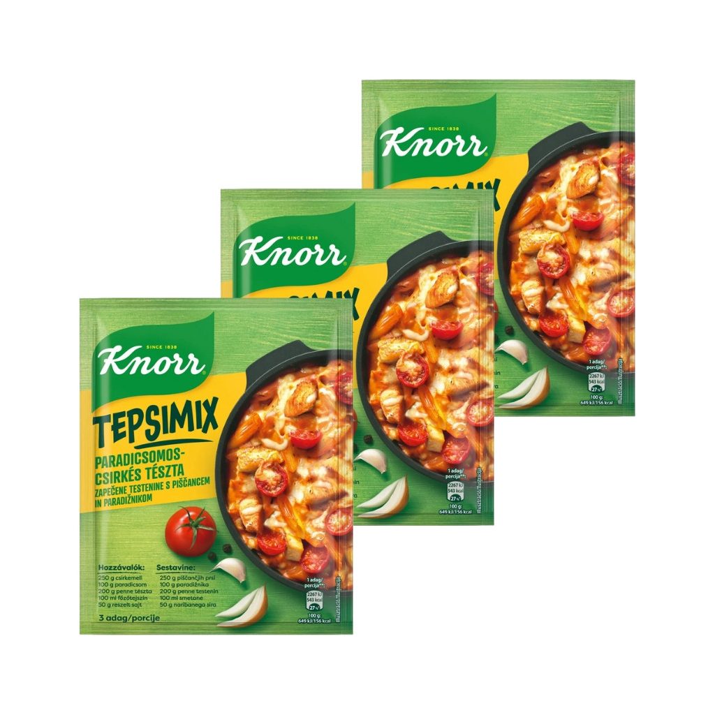 Knorr Tepsimix Paradicsomos-csirkés tészta (3x48 g)
