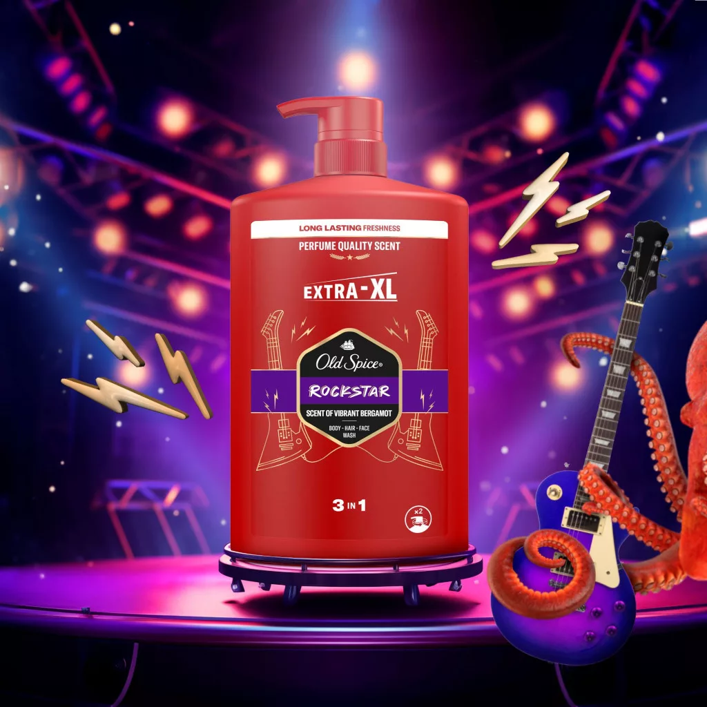 Old Spice Rockstar 3 az 1-ben tusfürdő és sampon (4x1000 ml)