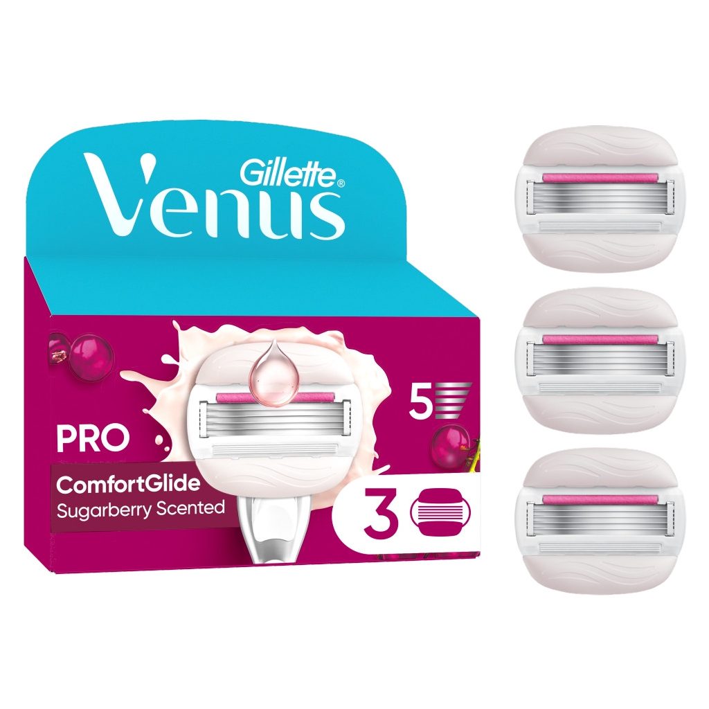 Gillette Venus ComfortGlide Miami női borotvabetét Sugarberry illattal (2x3 db)
