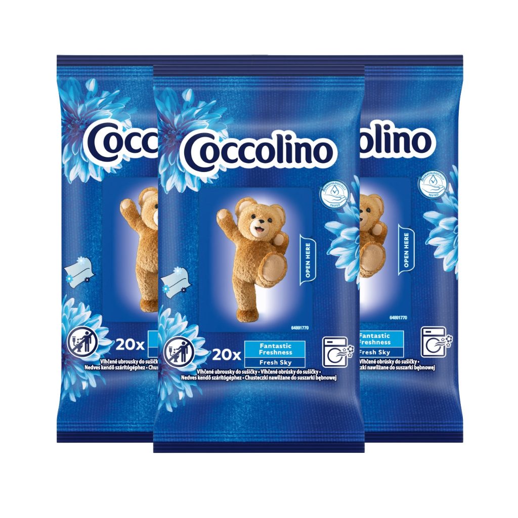 Coccolino Fresh Sky nedves kendő szárítógéphez (3x20 db)
