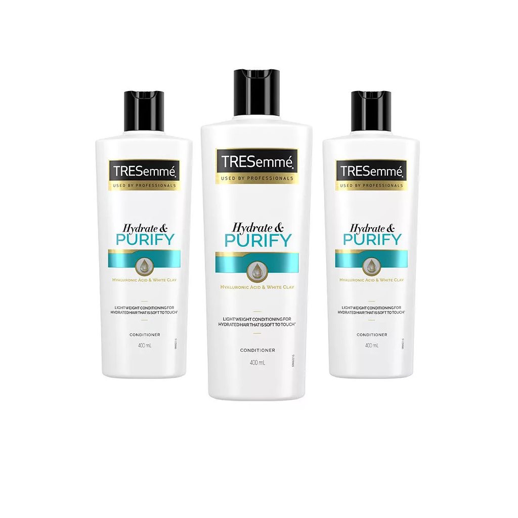 TRESemmé Hydrate & Purify hajbalzsam zsírosodó hajra hialuron savval (3x400 ml)
