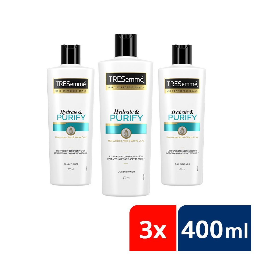 TRESemmé Hydrate & Purify hajbalzsam zsírosodó hajra hialuron savval (3x400 ml)