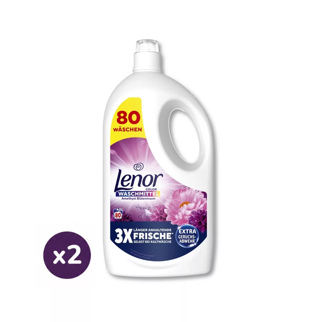 Lenor Amethyst Flower Bloom Color Folyékony Mosószer 2x3,6 liter (160 mosás)