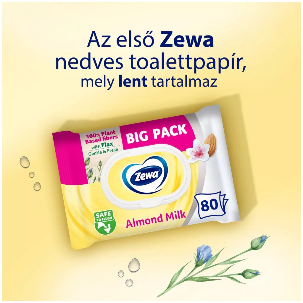 Zewa Almond Milk nedves toalettpapír (3x80 db)