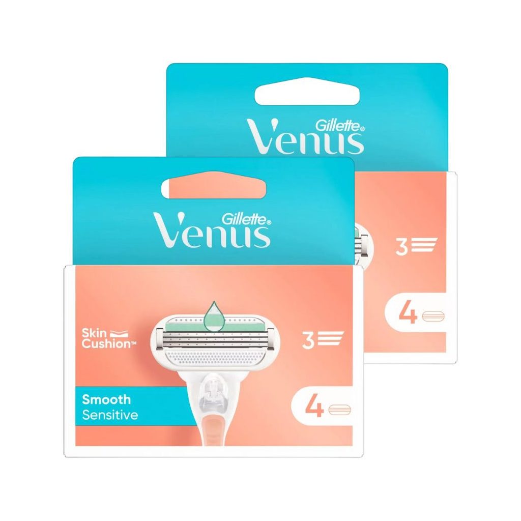 Gillette Venus Smooth Sensitive női borotvabetét/pótfej 3 pengés (2x4 db)
