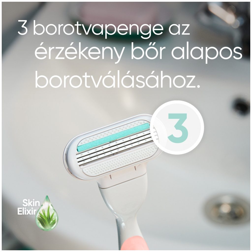 Gillette Venus Smooth Sensitive női borotvabetét/pótfej 3 pengés (2x4 db)