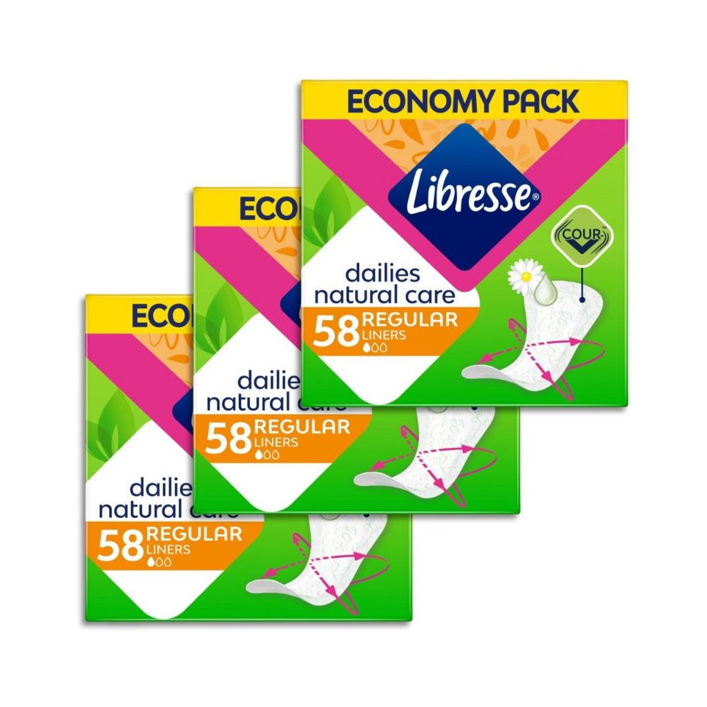 Libresse Natural Care Normal tisztasági betét Economy Pack (3x58 db)
