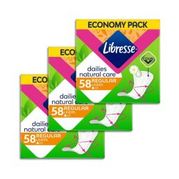   Libresse Natural Care Normal tisztasági betét Economy Pack (3x58 db)