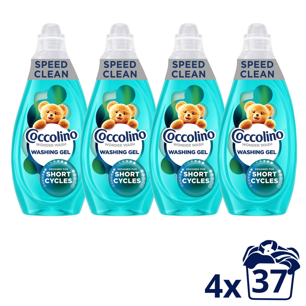 Coccolino Wonder Wash Speed Clean folyékony mosószer 4x1480 ml (148 mosás)