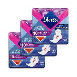   Libresse Maxi Goodnight+ Comfort & Security éjszakai egészségügyi betét (3x10 db)