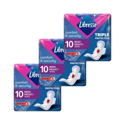   Libresse Maxi Goodnight+ Comfort & Security éjszakai egészségügyi betét (3x10 db)