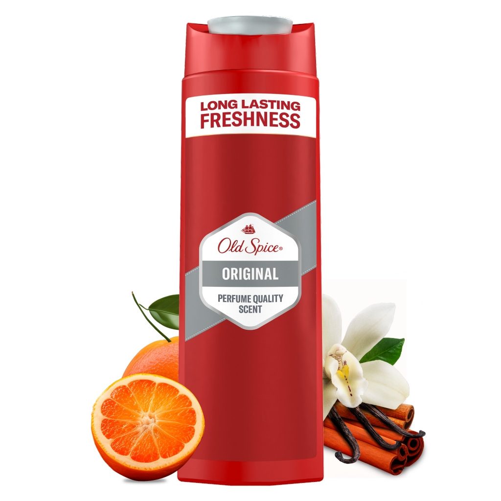 Old Spice Original 3 az 1-ben tusfürdő és sampon férfiaknak (2x400 ml)