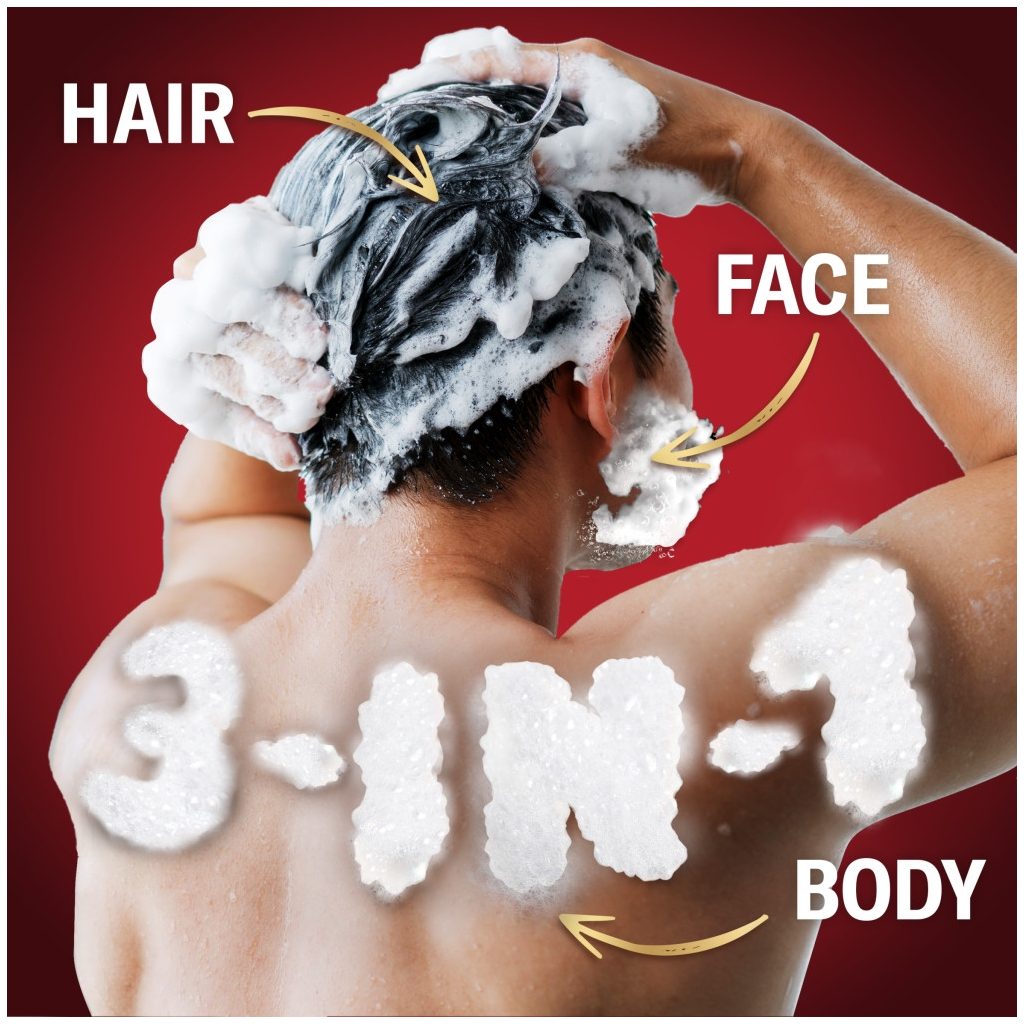 Old Spice Original 3 az 1-ben tusfürdő és sampon férfiaknak (2x400 ml)